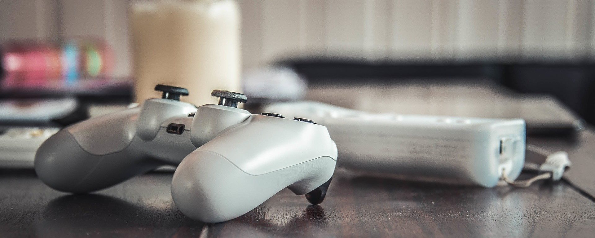 video game controllers with candles